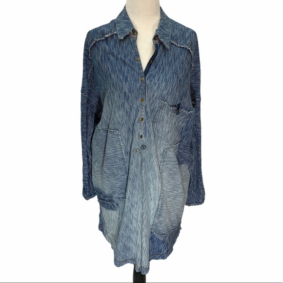 Free People Tops - NWT Free People Light Denim Shirt Dress/Tunic